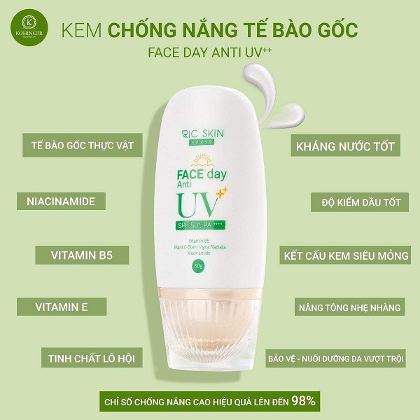 kem chống nắng Tế bào gốc Ricskin 