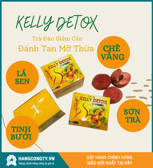 Trà đào giảm cân Kelly Detox